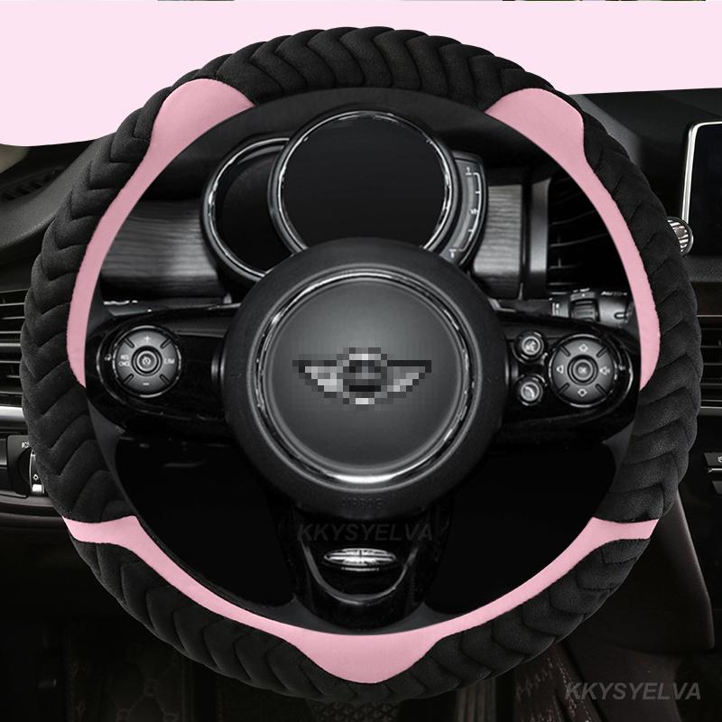 Зимние плюшевые чехлы на руль автомобиля 38 см для Mini Cooper S JCW One D F54 F55 F56 F57 F60 Автоаксессуары