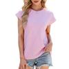 Women's Spring and Summer New Solid Color Round Neck Loose Short-sleeved T-shirt Top