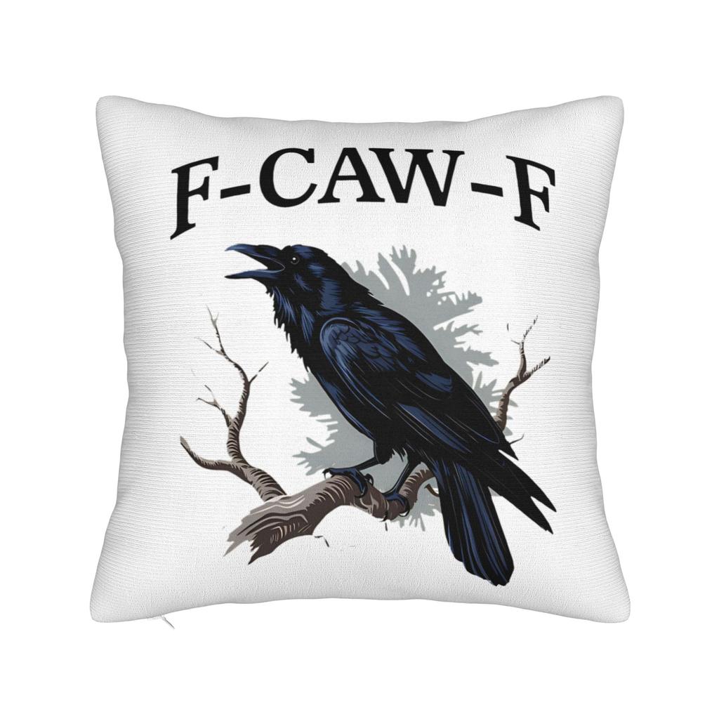FCawF Meme Square Pillow Case Funny Black Bird Moon Cushion Cover Novelty Polyester Decor Pillowcase for Home 45x45cm