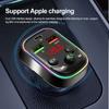 Car Bluetooth 5.0 FM Transmitter Wireless Handsfree Audio Receiver MP3 Player Dual USB PD Fast Charger Colorful Lights Car Kit