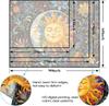 Wegklazax Abstract Sun and Moon Floral Tapestry, Bohemian Hippie Cosmic Wall Art for Room Decor, Artistic Nature Home Decor