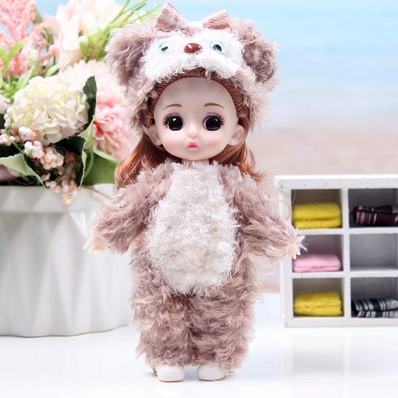 Кукла BJD с подвижными суставами, плюшевая одежда, кукла-девочка 17 см, игрушка для дня рождения, подарки