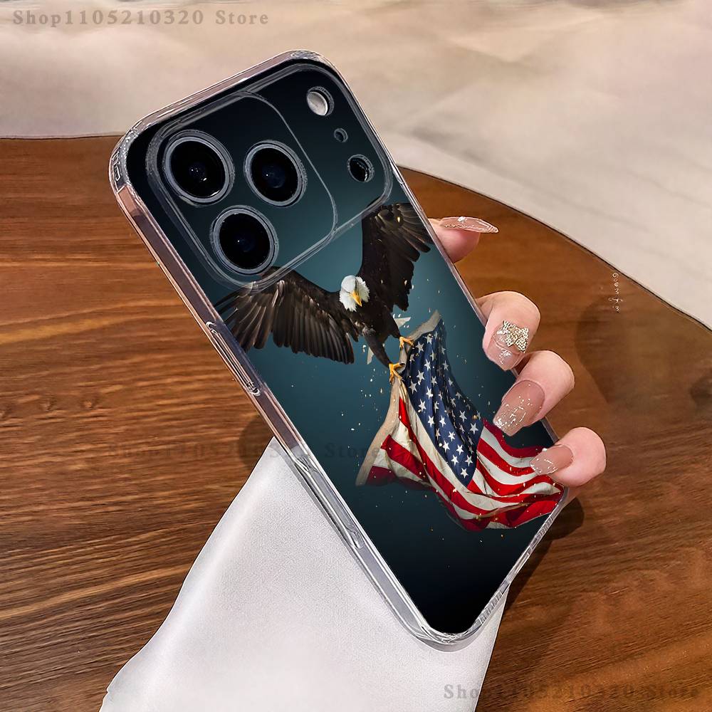 Чехол для телефона Флаг США Америка Для iPhone 17,16,11,15,13,14,12,Air,Mini,Plus,Pro,Max,Plus,E Прозрачный Мягкий чехол