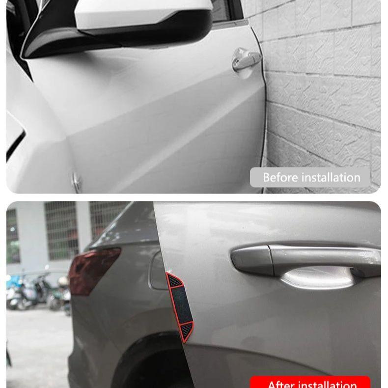 JKFB8 4Pcs Car Door Protector Guard Strip For Skoda Scratch Stickers For Skoda S Kodiaq Fabia Kamiq Karoq Octavia 3 A5 A7 Rapid Scala