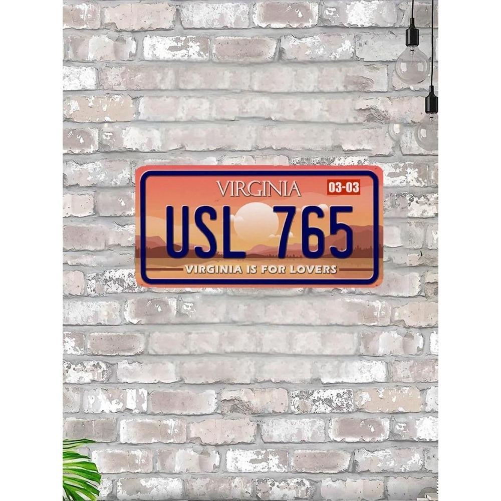 U.S. License Plate, U.S. Car License Plate, Metal, 15x30 Cm.