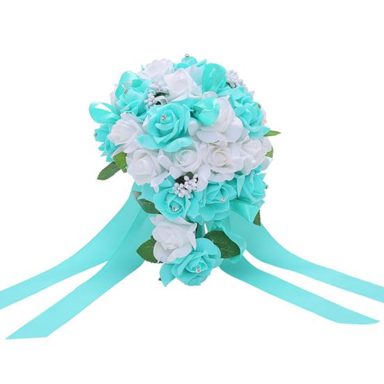 1 букет со стразами, искусственные розы, цветочный сад, свадебный декор для сцены и вечеринки