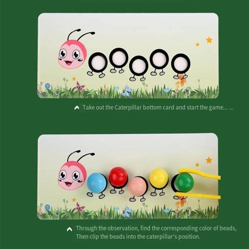 Сортировка и складывание детских игрушек по методу Монтессори для малышей (гусеница)