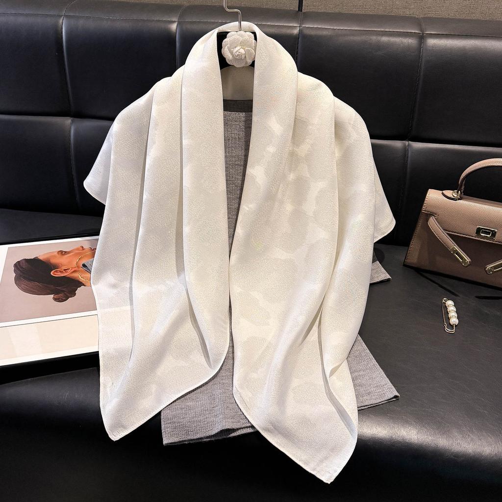Elegant Cotton And Linen 90 Square Scarves For Women, Middle East, Central Asia Head Scarves, Versatile Finale Silk Scarves, Fashionable And Versatile