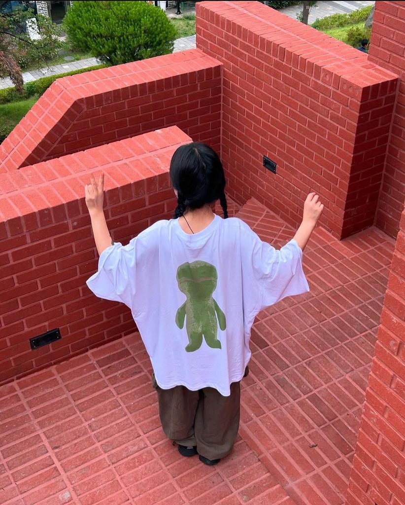 Футболка свободного кроя с принтом Alien и рукавами летучей мыши - унисекс, модный стиль для пар (Сюй Минхао вдохновлен)