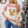 Women's Deer Pattern Lazy Sweater Women's Autumn/Winter Sparkle Embroidered Christmas Sweater