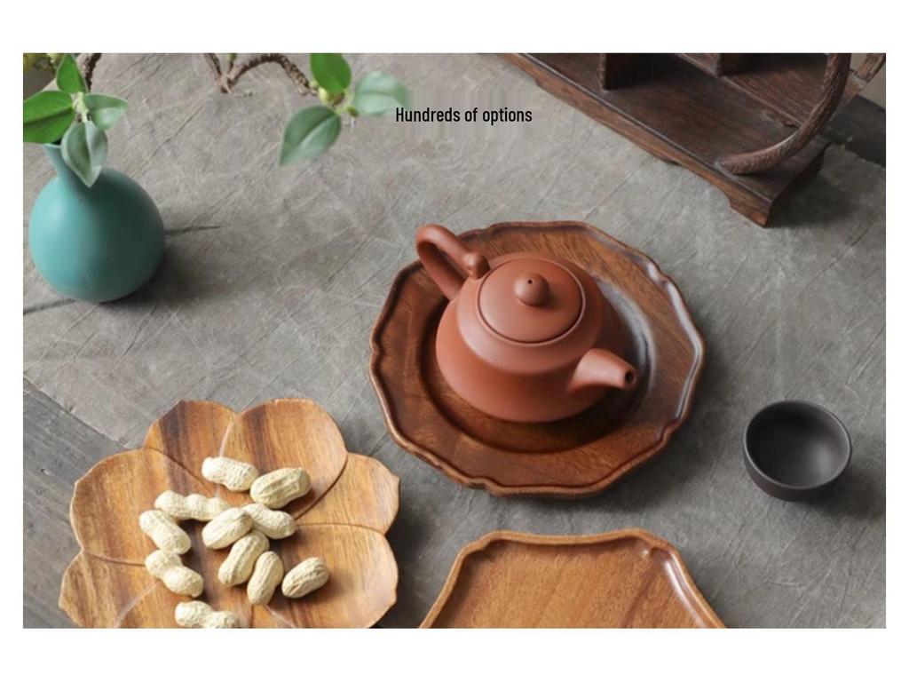 Универсальный поднос из японского ореха – Идеально подходит для подачи чая, фруктов или пиццы в отелях