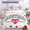 Austria Football Printed Bedding 3 Piece Set Cozy Breathable Bed Cover Set as Housewarming Holiday Gift