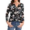 Women's T Shirt Print Button 3/4 Sleeve Daily Weekend Fashion Basic V- Neck Regular Top