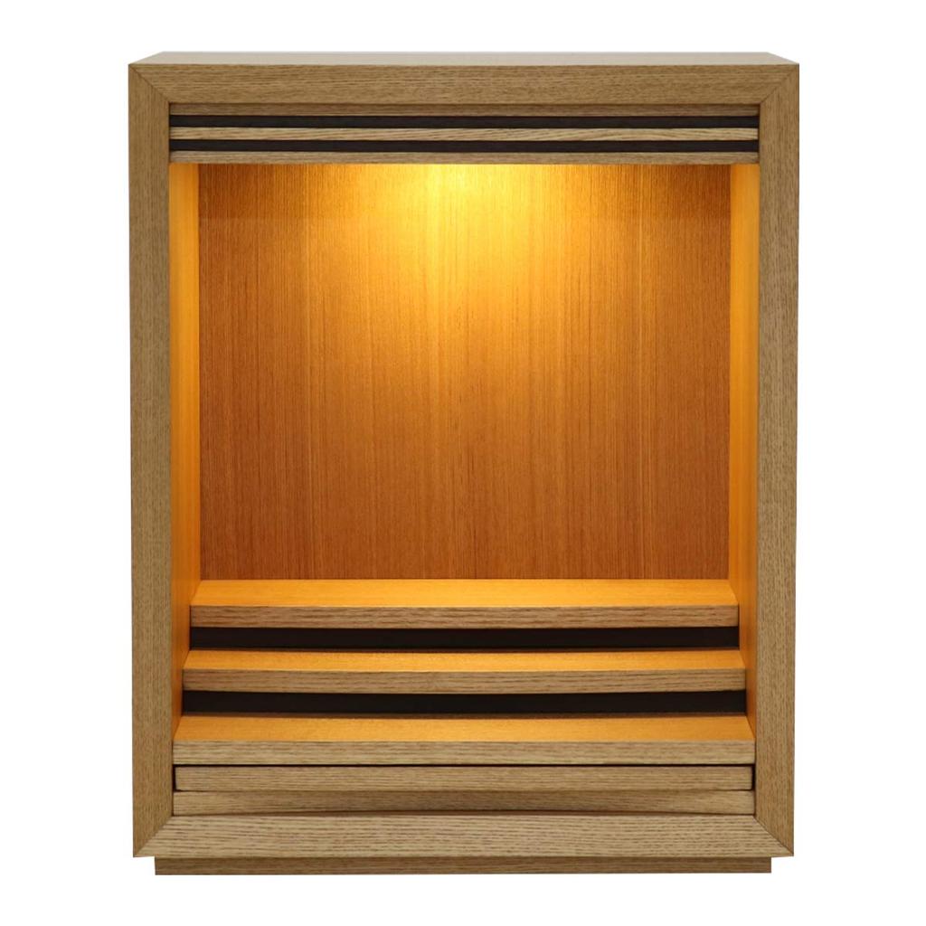 Mini Buddhist Altar Size Body Natural Oak with Ash Height Size 14N "Waltz" (No Doors), 14, Only, Veneer, 42.5cm,
