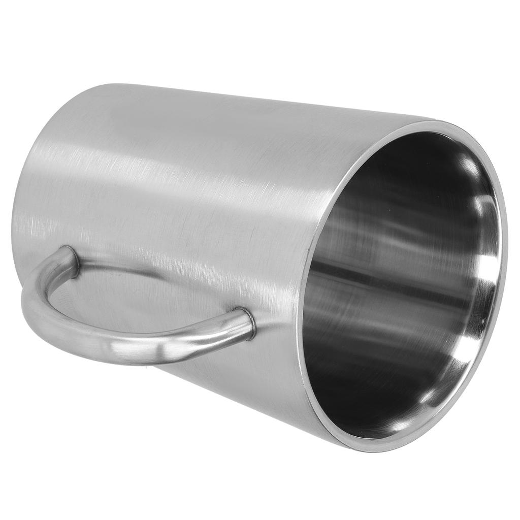 340ml 304 Stainless Steel Beer Mug Coffee Water Cup with Handgrip Double Wall DrinkwareStainless