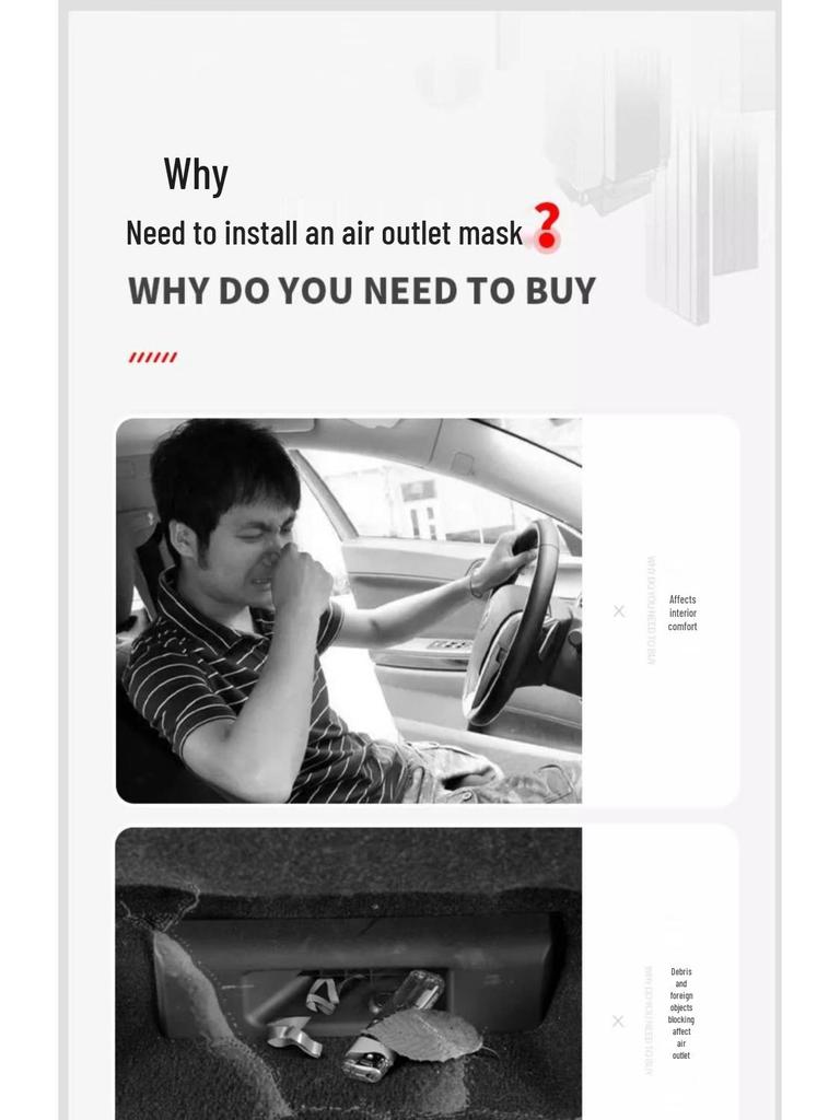 Toyota Sienna Under-Seat Air Outlet Grille Decorative Grid and Anti-Block Sticker