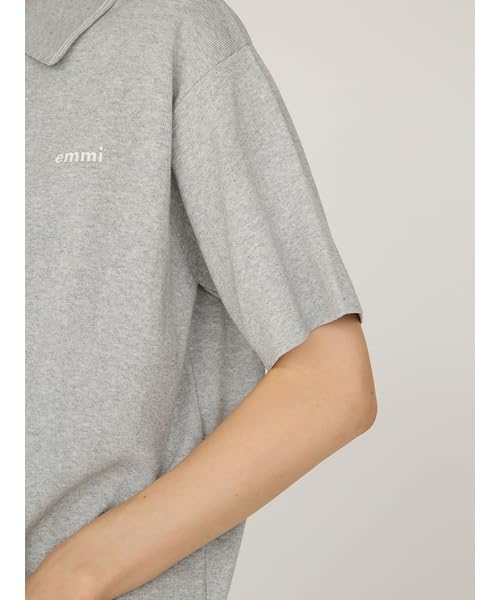 Топ поло вязаный с логотипом Emi, размер свободный, 13WNT254051, Женский, LGRY,