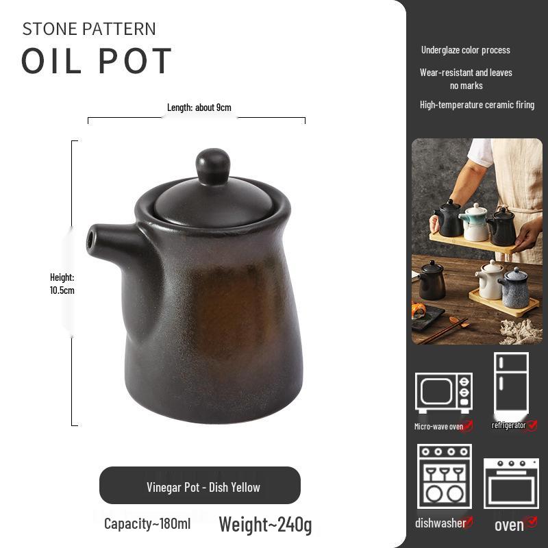 Large Ceramic Vinegar and Soy Sauce Bottle for Japanese Cuisine - Oil and Seasoning Container for Kitchen.