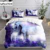 Nordic Myth Forest Unicorn Duvet Cover Set King Queen Double Full Twin Single Size Bed Set