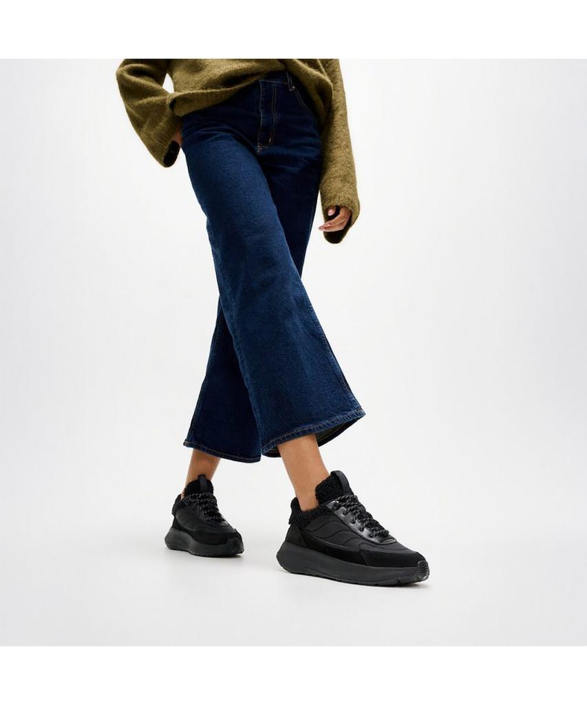 Fitflop [F-Mode] Women'S Suede Mix Platform Sneakers - All Black (Ft59K2N015)
