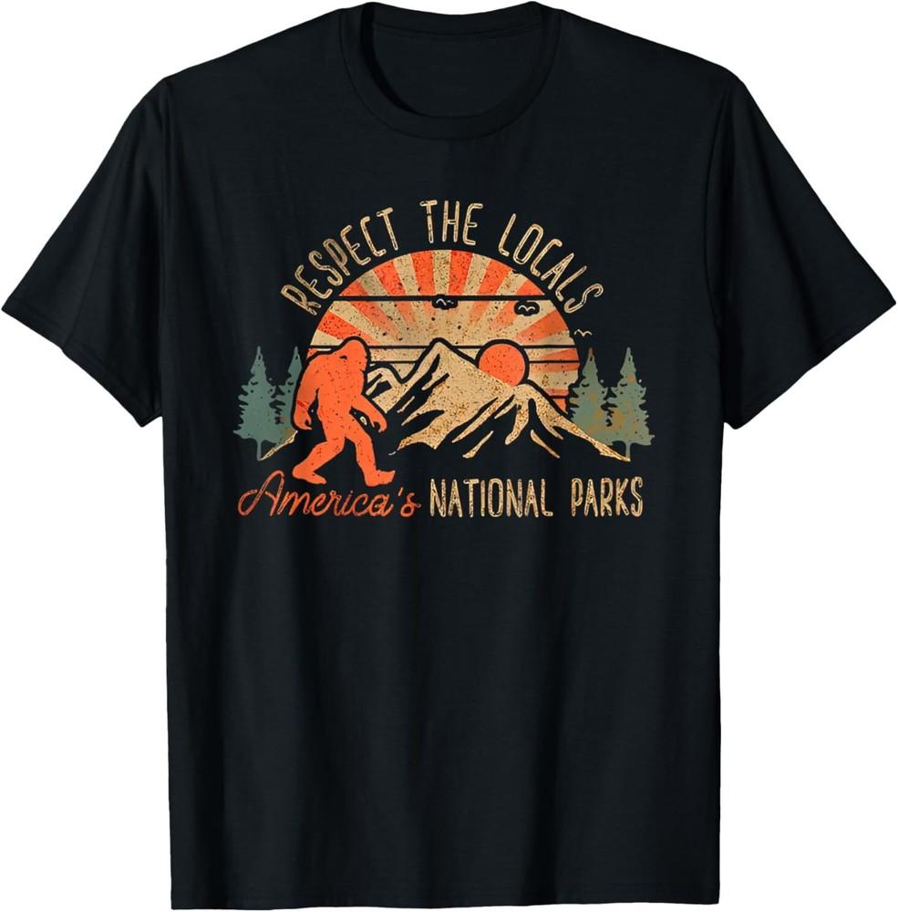 Respect The Locals America National Parks Vintage Bigfoot T-Shirt