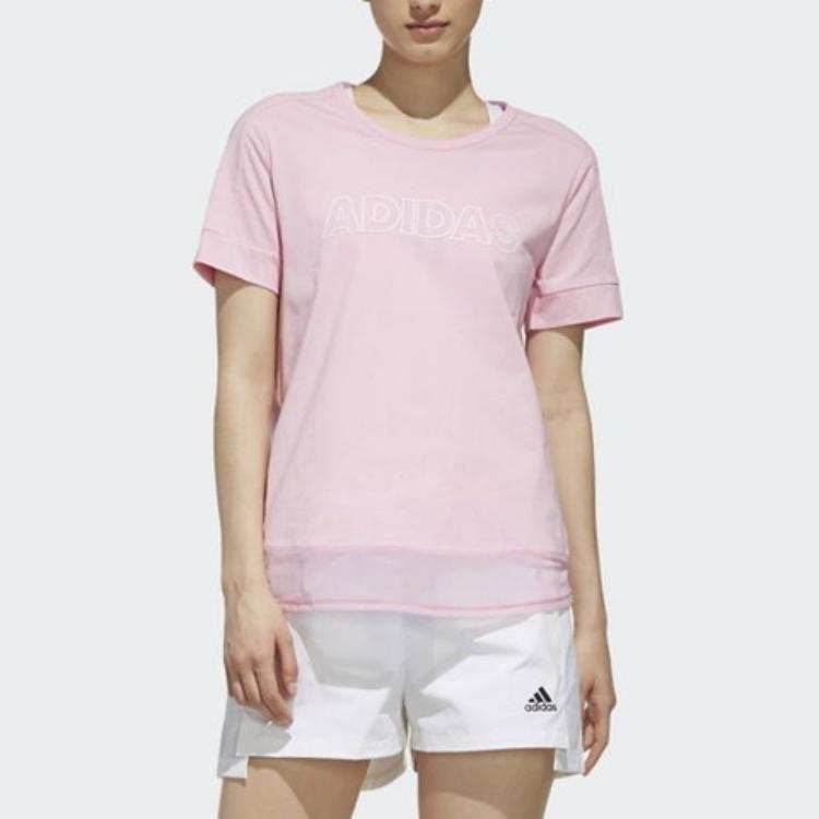 adidas Футболка Ss Tee Id повседневная удобная дышащая футболка с коротким рукавом женская розовая DY8650