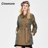 2021 женский плащ, весенне-осенний двубортный воротник с лацканами и поясом, модное элегантное пальто, топы, длинная ветровка 9025