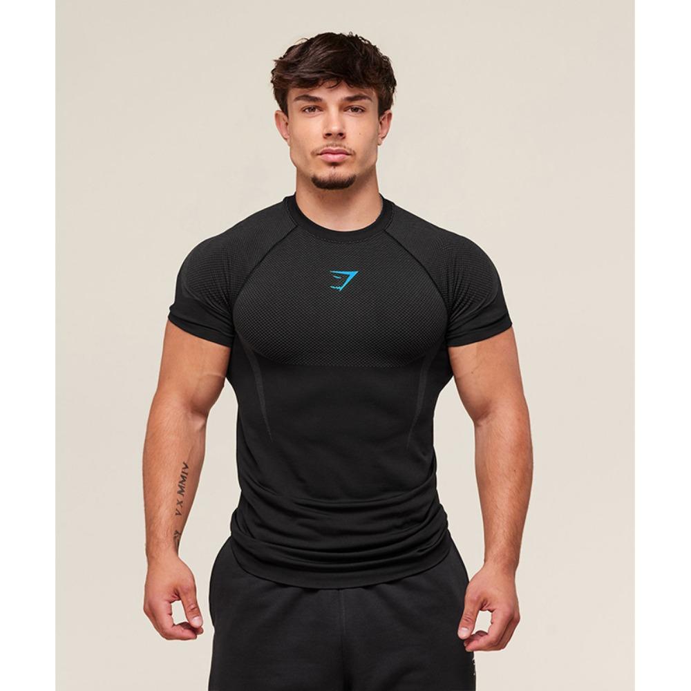 Men's High Elastic Quick Dry Sports Man T-Shirt Tight Fitness Training Workout Breathable Summer Gym Trendy Brand TSHIRT MEN