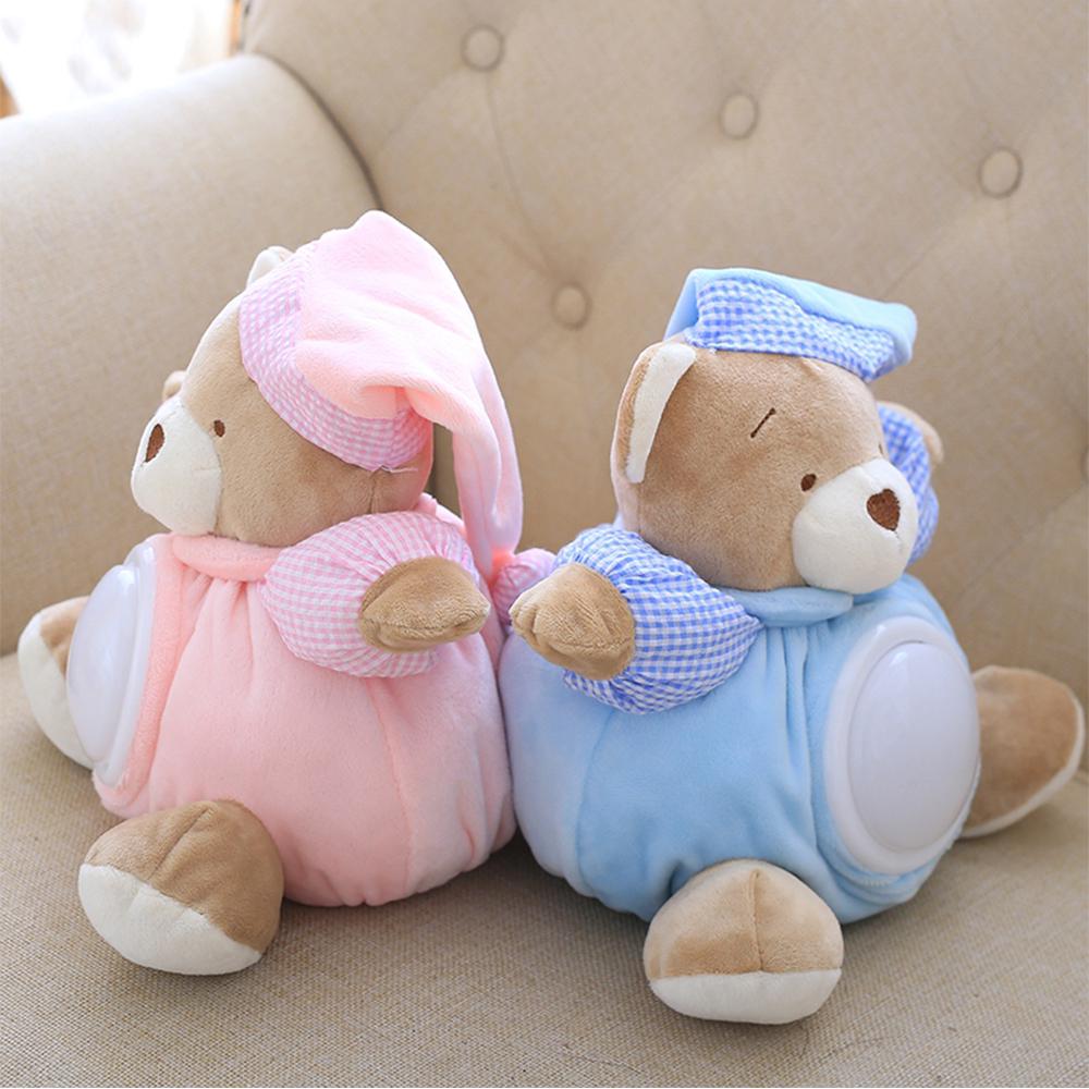 Музыкальный свет, плюшевые куклы, лампа для сна, светодиодный ночник, успокаивающий медведь, игрушки