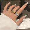 Модное Геометрическое Неправильное Женское Открытое Регулируемое Кольцо с Закатанным Краем - Модный Аксессуар для Пальца Hip Hop Punk