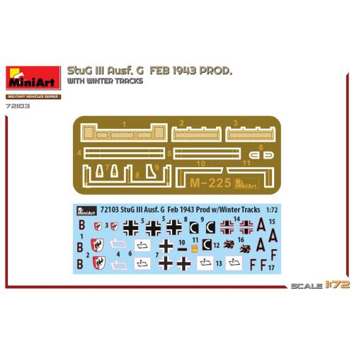 Miniart 1/72 Scale German Sturmgesch?tz III Ausf. G, Manufactured In February 1943 with Winter Tracks, Plastic Model Kit, Model MA72103