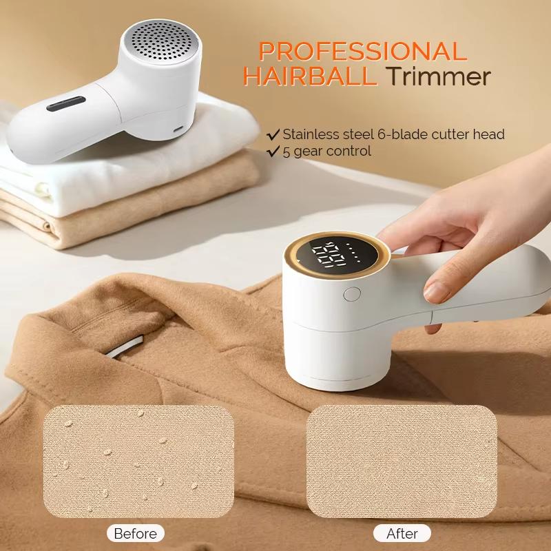 Электрический триммер для удаления катышков HairBall, устройство для удаления катышков со свитера, интеллектуальный светодиодный цифровой дисплей, бритва для удаления катышков, триммер с зарядкой через USB, 5 скоростей