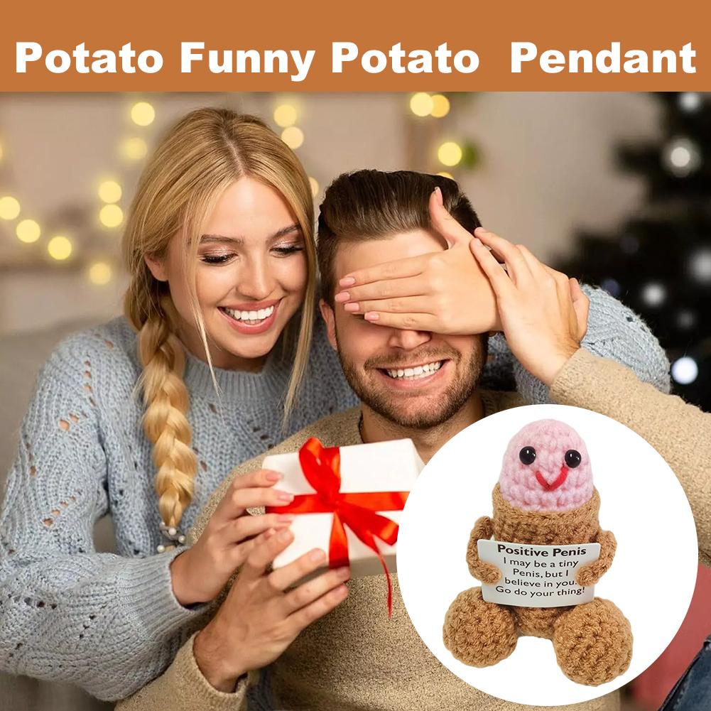 Забавная кукла для эмоциональной поддержки, связанная крючком, подарок, игрушка для поощрения, украшение Deez для парня, рождественские подарки