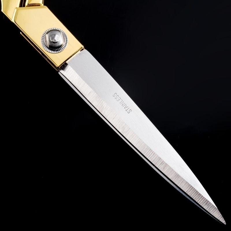 Золотые портновские ножницы 8/9,5/10,5 дюйма, профессиональные швейные ножницы из марганцевой стали, серебряные ножницы