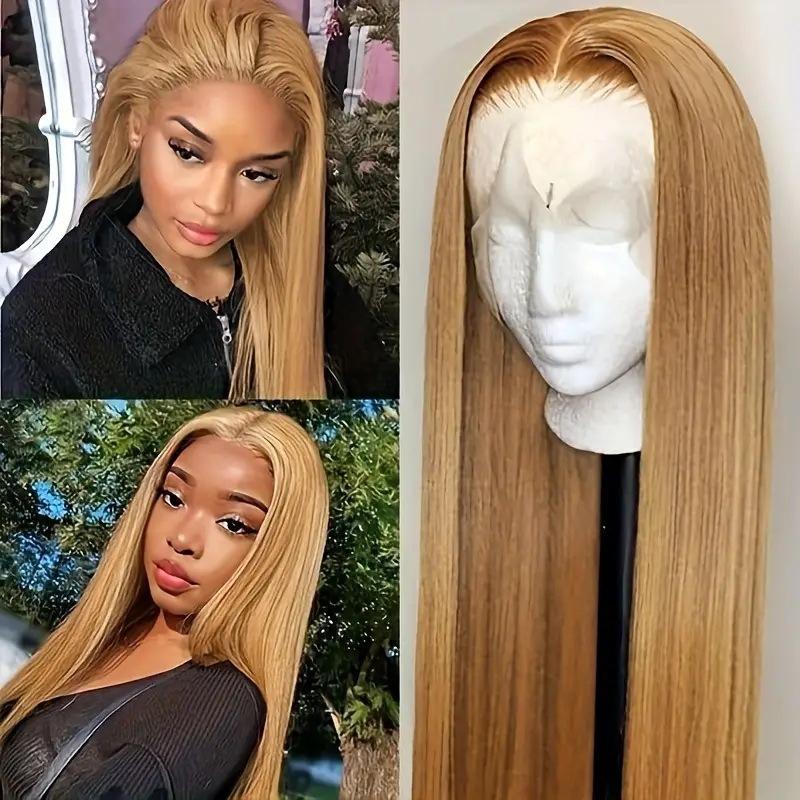 European and American fashion orange wig bobo head medium bangs wig headgear, African front lace wig