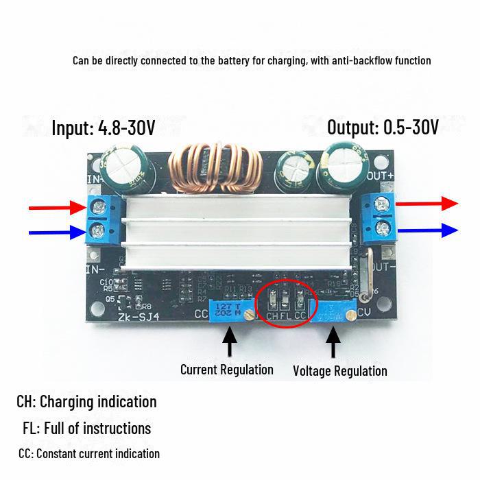 Регулируемый повышающий/понижающий модуль питания с постоянным напряжением и током - зарядка SJVA.