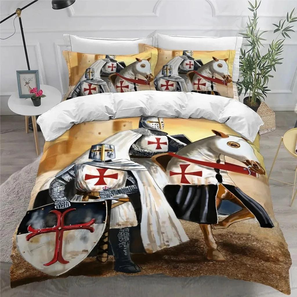 3D Print Holy Knights Bedding Set Boys Girls Twin Queen King Size Duvet Cover Pillowcase Bed Boys Adult Home Textileextile