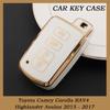 4 Buttons Car Key Case Cover for Toyota Camry Corolla RAV4 Highlander Avalon 2015 - 2017 Protector Smart Control Shell Holder