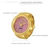 JEWELRYWE Часы-кольцо Антикварные часы-кольцо ко Дню святого Валентина Белый подарок на день рождения Часы-кольцо Свободный размер Водонепроницаемые женские аналоговые золотые на день рождения Годовщина розовые