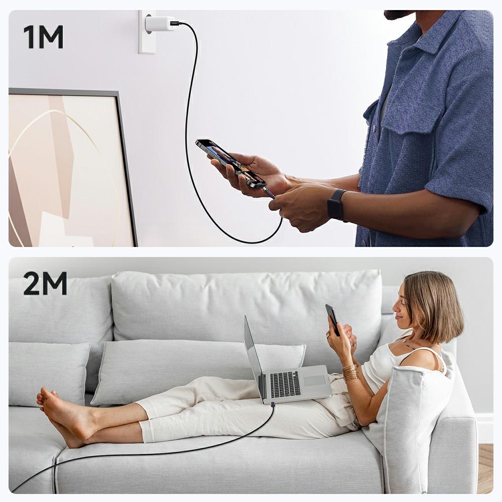 TOOCKI TX109C4 1м PD 240Вт USB-C на USB-C Кабель для передачи данных с кольцевой подсветкой 480 Мбит/с Быстрая передача данных с чипом E-Marker для ноутбука телефона