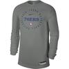 Dri-Fit НБА Филадельфия 76ers Логотип Буква Цифра Пуловер Футболка с длинным рукавом Мужские Футболки Серый HF1509-063