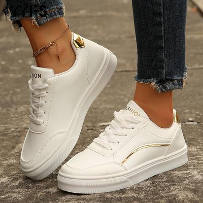 Женские однотонные повседневные кроссовки на шнуровке с мягкой подошвой для ходьбы, низкие кроссовки для бега