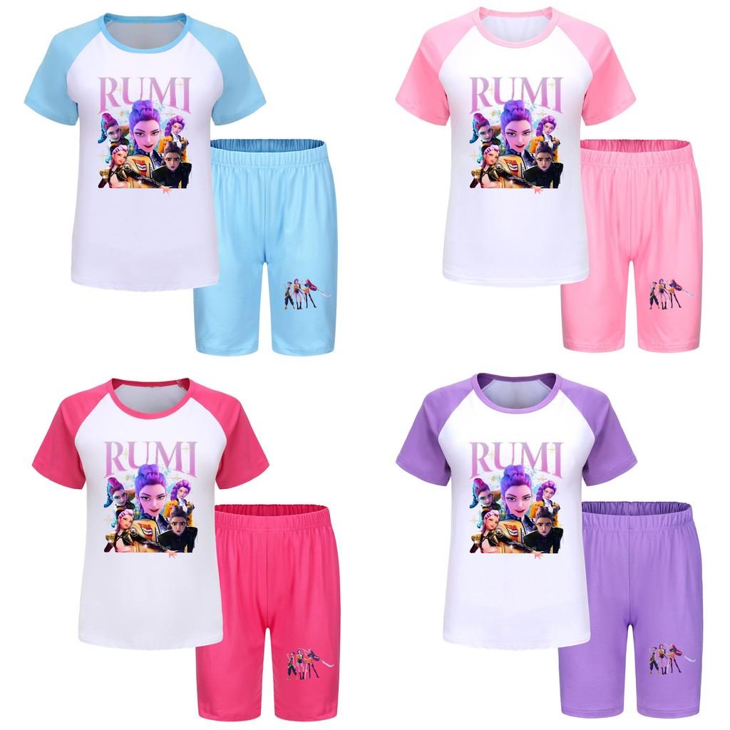 Kpop Demon Hunters Children Summer Athletic Set With Cotton Fabric For Active Kids