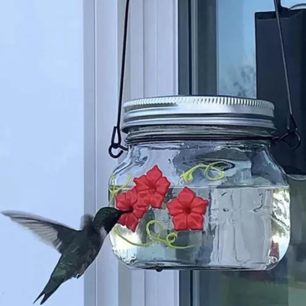 Кормушка для колибри Mason-Jar с тремя портами, переносная подвесная кормушка для птиц, аксессуары для домашних животных