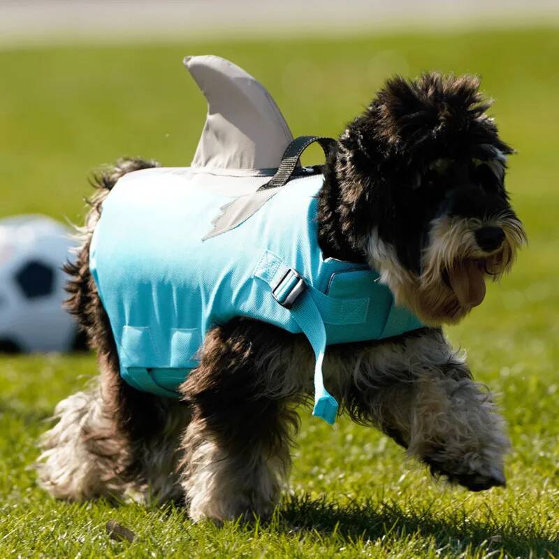 BXX Dog Shark Fin Reflective Life Jacket High Buoyancy Anti Drown Swim Vest With Rescue Handle For Pool Beach Water Play