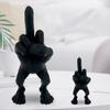 2Pcs/Set Middle Finger Figure Statue Desktop Flip-off Hand Figurine with Legs Rebellious