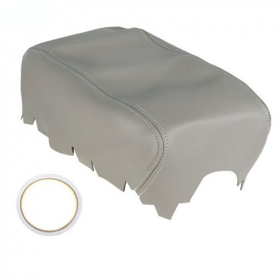 For Dodge Durango 2011-2017 Center Console Lid Leather Armrest Pad Cover Gray