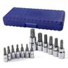 WORKPRO Torx Bit Socket Set Torx Wrench Drive Angle 13 Piece Set 6.35mm 9.5mm 12.7mm