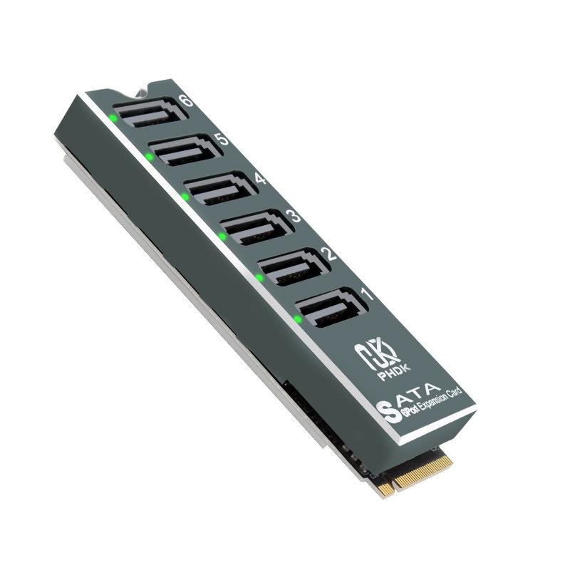 M2 M-EKY PCIE3.0 на SATA 6G 6 Портов NAS Qunhui Расширение Жесткого Диска ASM1166, M.2 NVMe на SATA3.0