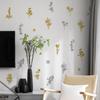 Расписанные вручную цветы, зеленые листья, бабочки, бронзовые наклейки на стену украшают детскую комнату, фон для спальни, самоклеящиеся наклейки на стену